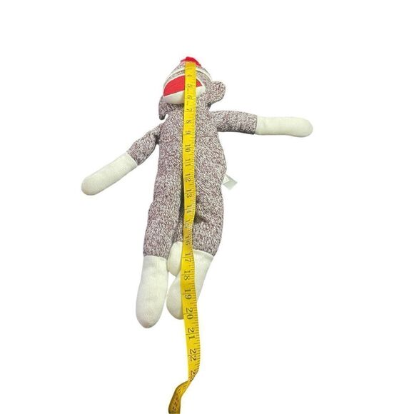 Plushland Brown Cream Red Mouth Floppy Sock Monkey Plush Stuffed Animal 20" - Picture 5 of 7